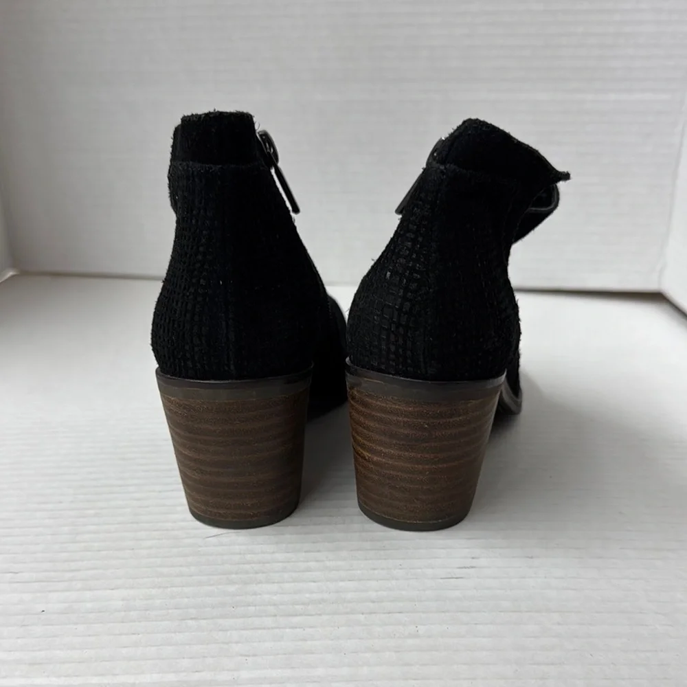 Black Suede Lucky Brand Ankle Boots 6.5